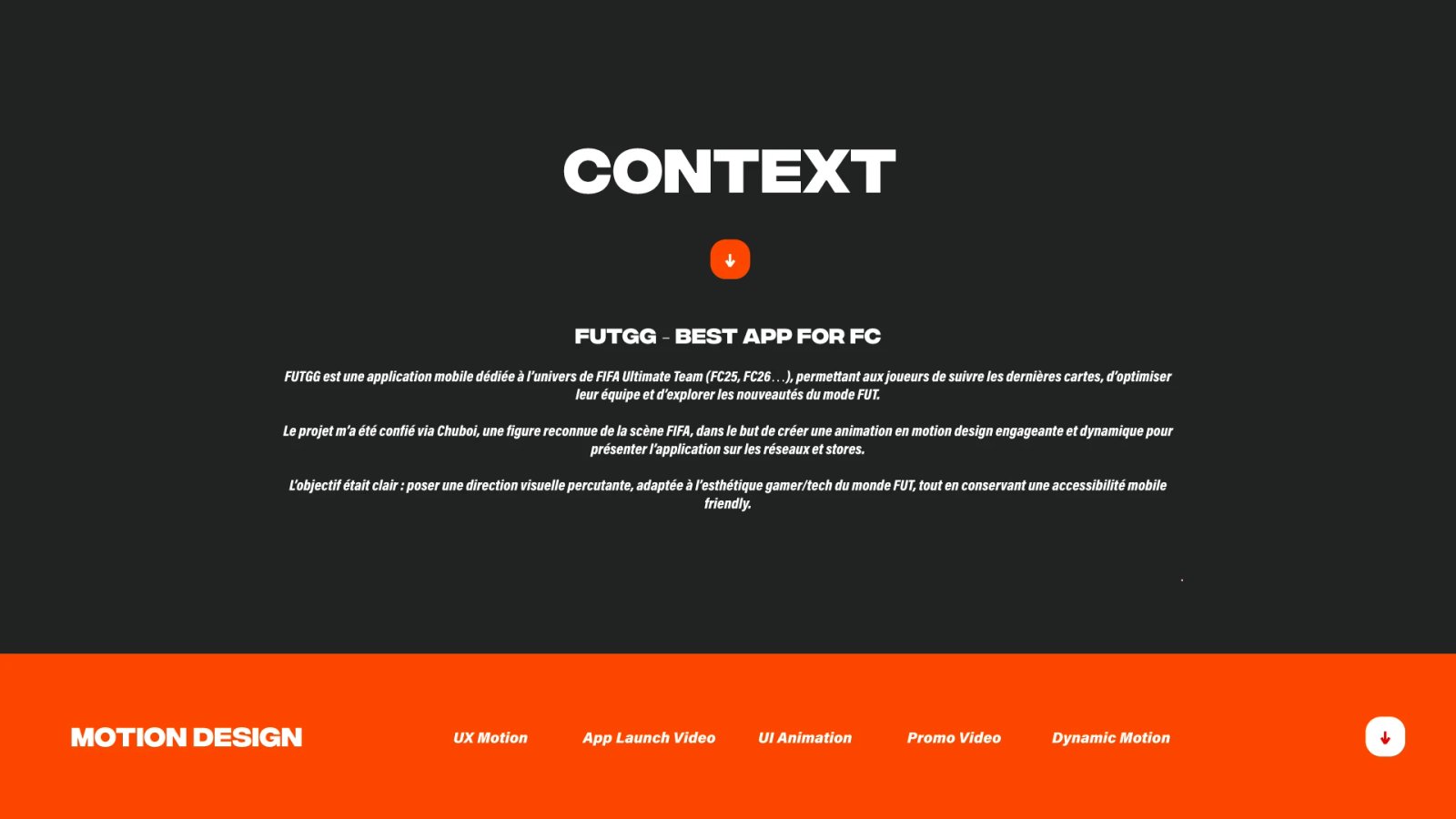 FUT GG – Motion Design – Vue 1